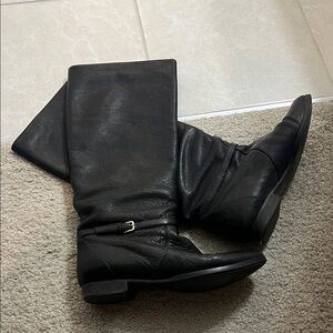 J.Crew Black Leather Knee-High Boots